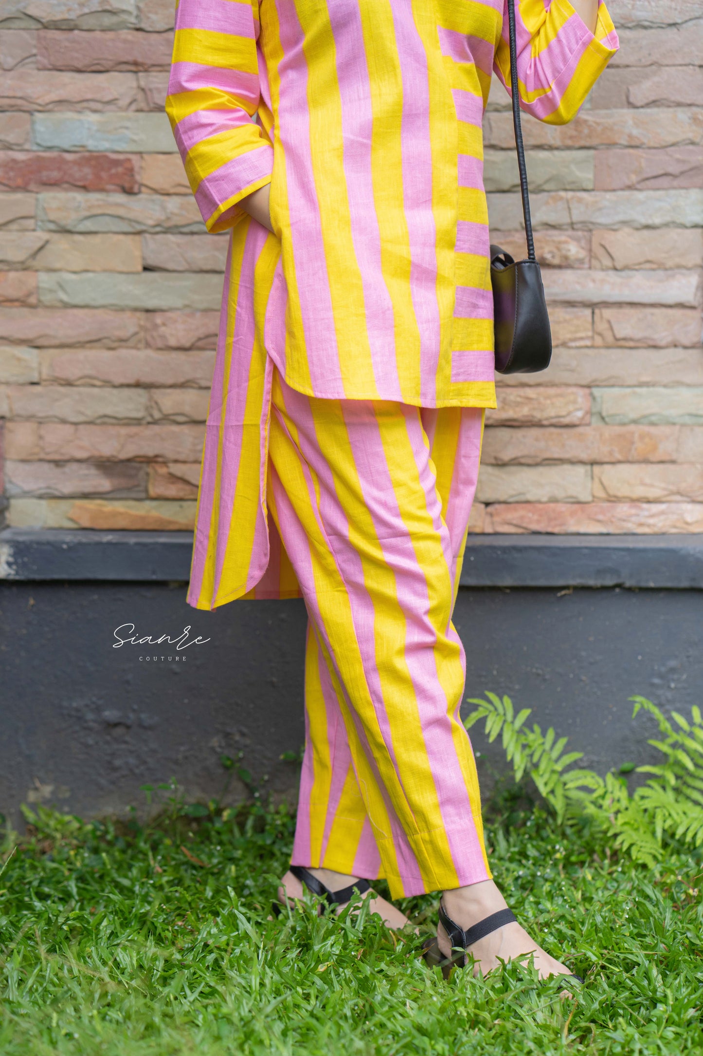 Pink & Yellow Stripe Co-ord Set