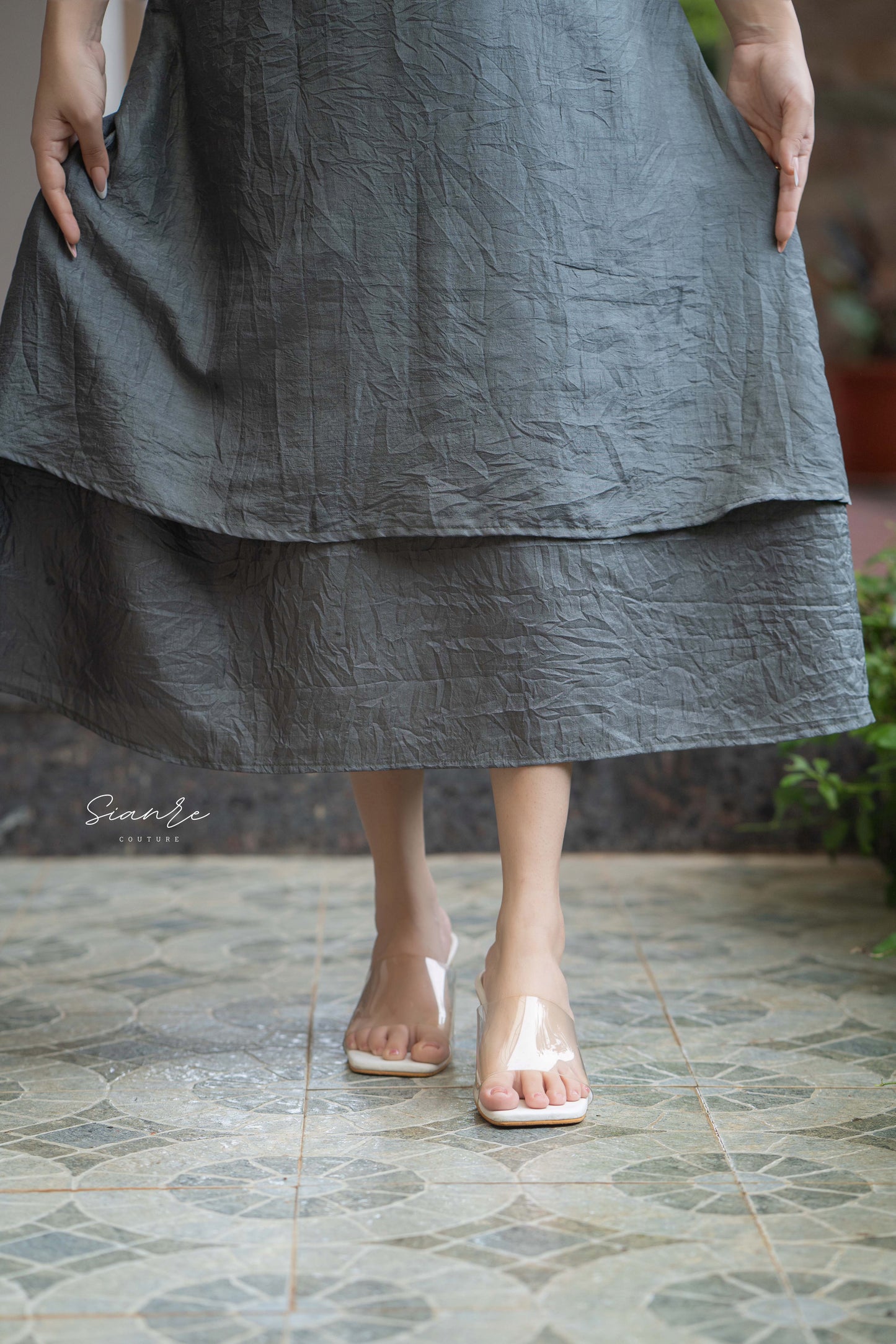 Grey Textured Layer Dress