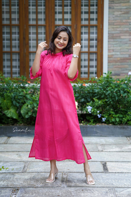 Rani Pink Pleated Dress