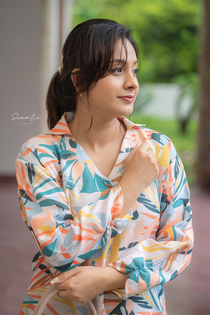 Tropical Printed Cotton Dress