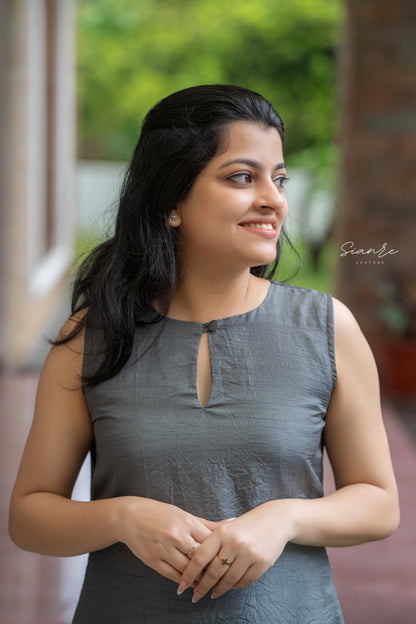 Grey Textured Layer Dress