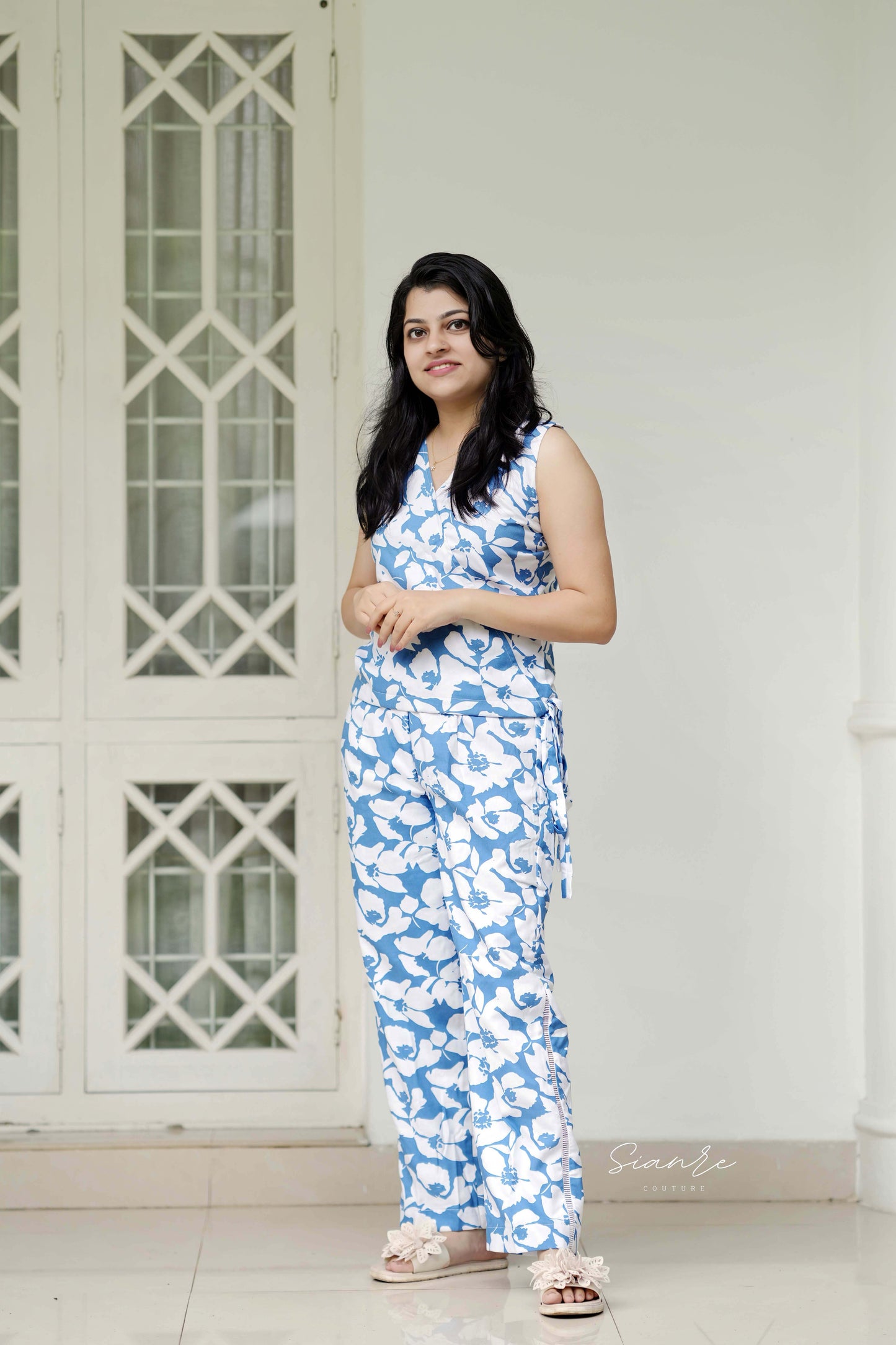 Blue Blossom Comfort Co-ord Set