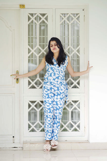 Blue Blossom Comfort Co-ord Set