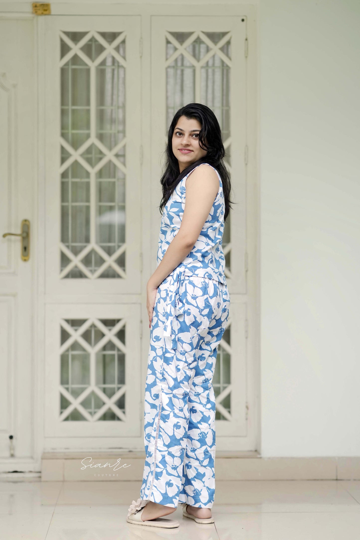 Blue Blossom Comfort Co-ord Set