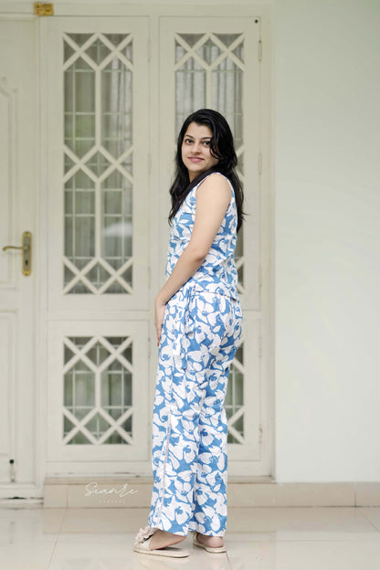 Blue Blossom Comfort Co-ord Set