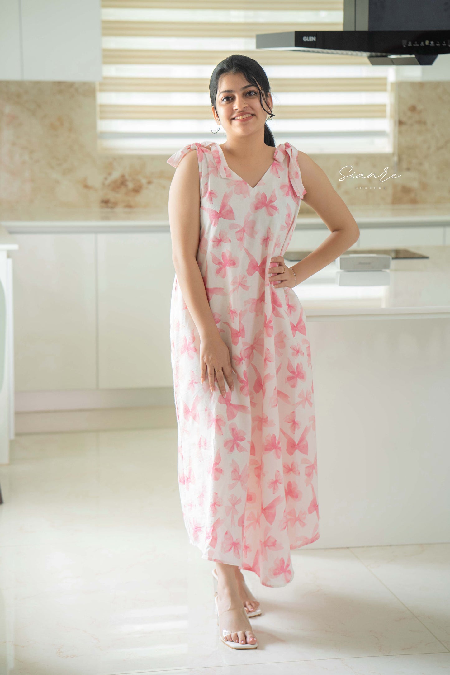 Blush Bow Cotton Dress