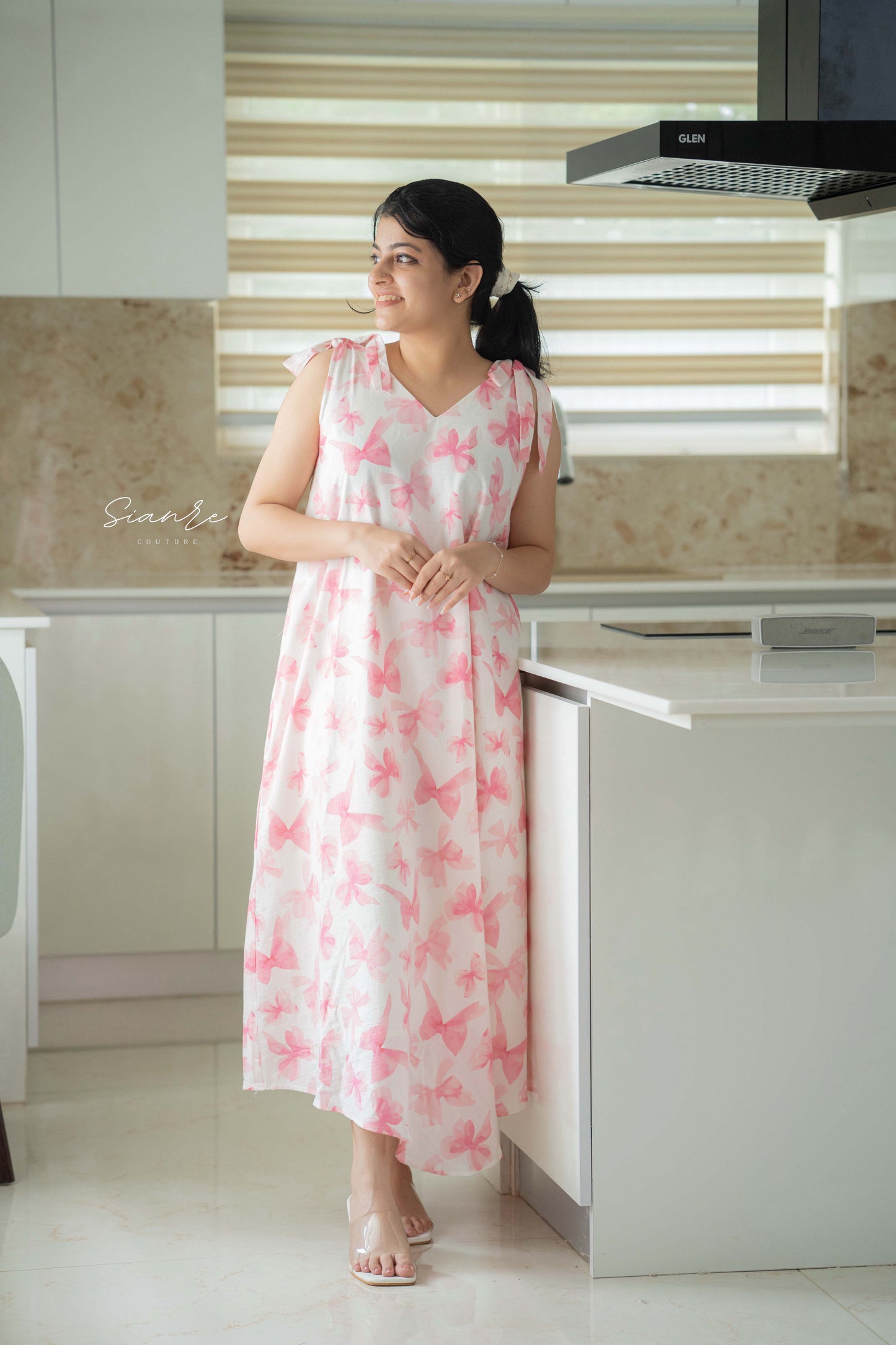 Blush Bow Cotton Dress