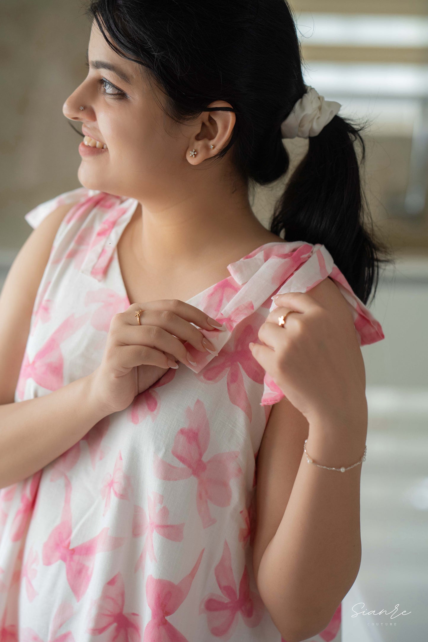 Blush Bow Cotton Dress