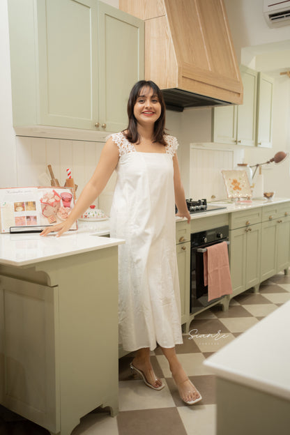 Serene Lace Flowy Cotton Dress - SAR 86