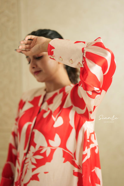 Cherry Red Tiered Midi Dress