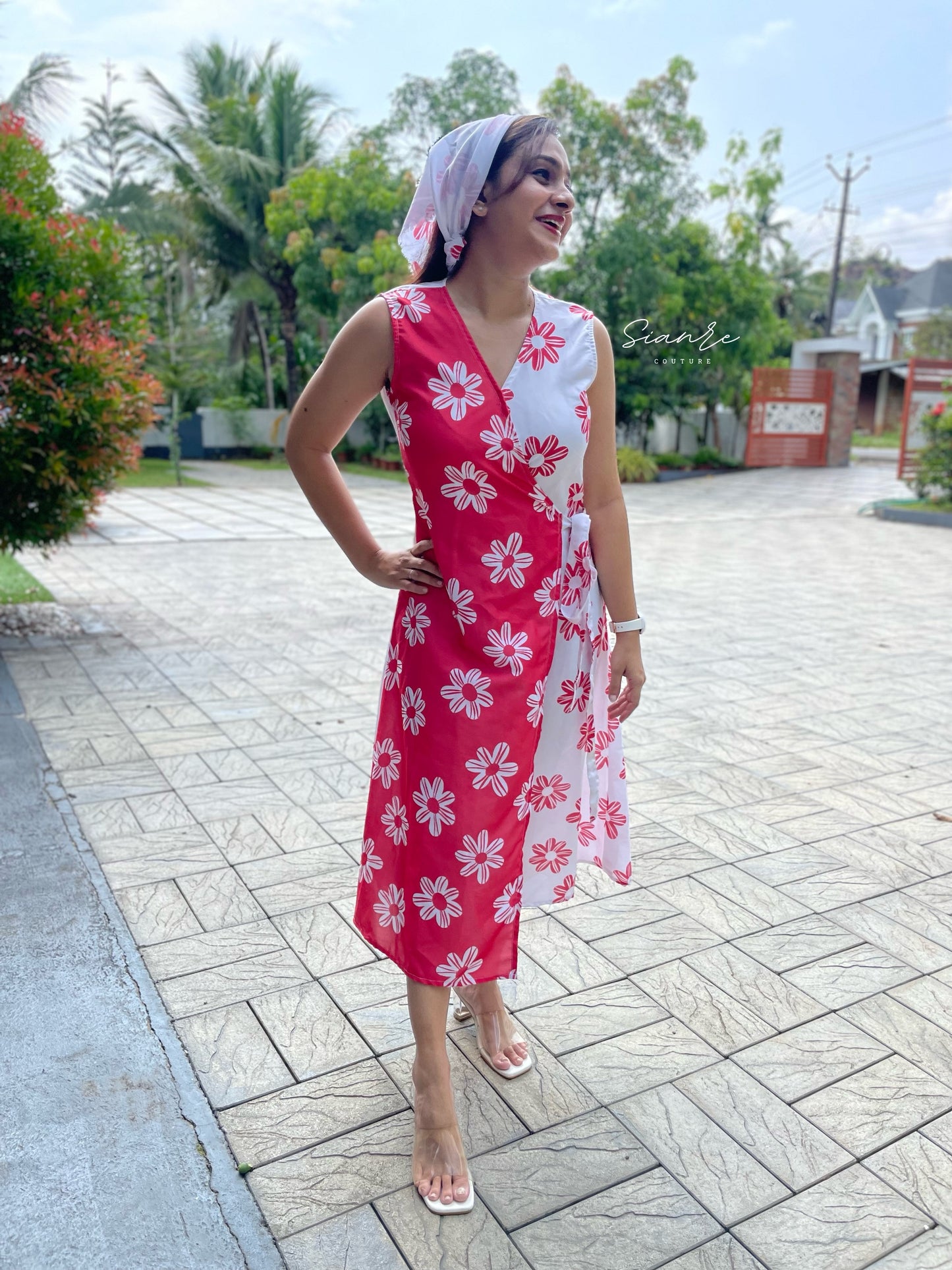 Daisy Rouge Wrap Dress - SAR 103