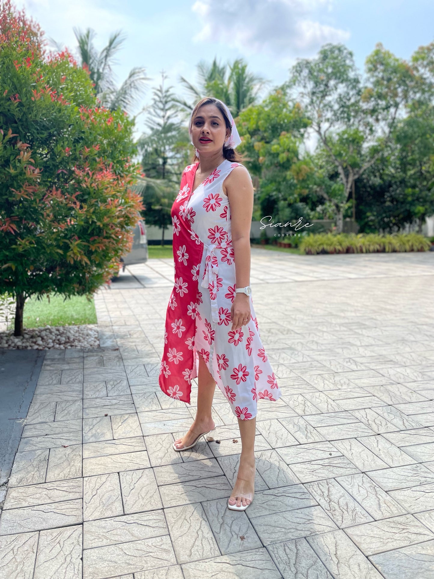 Daisy Rouge Wrap Dress - SAR 103