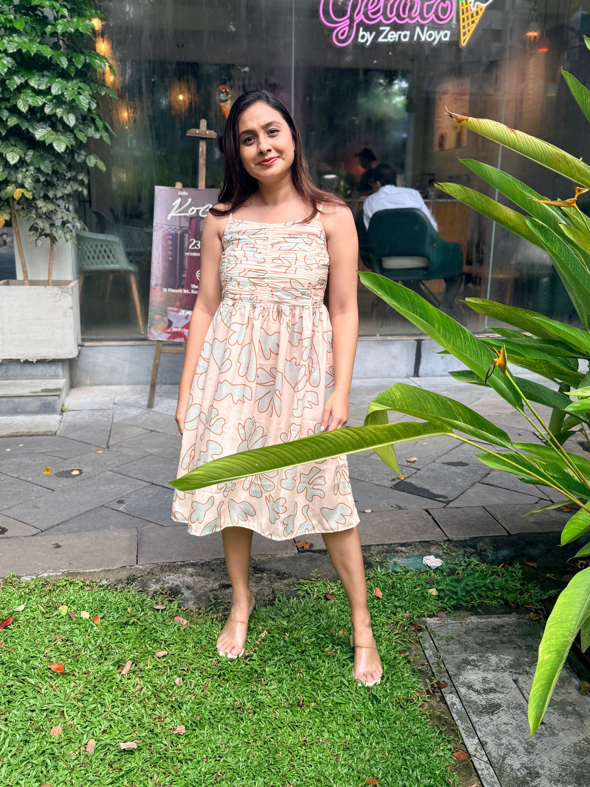 Blush Bloom Midi Dress -SAR 114