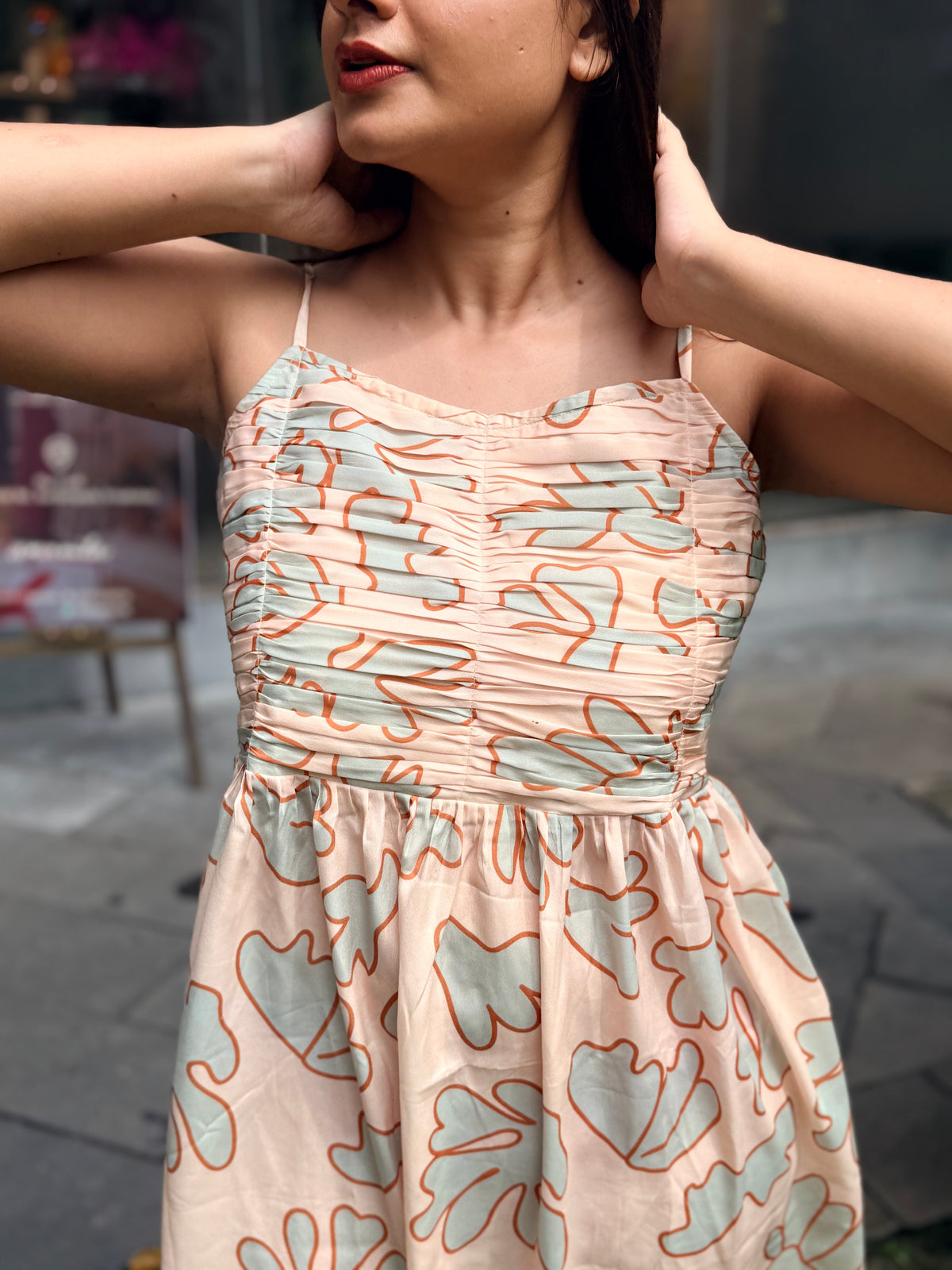 Blush Bloom Midi Dress -SAR 114