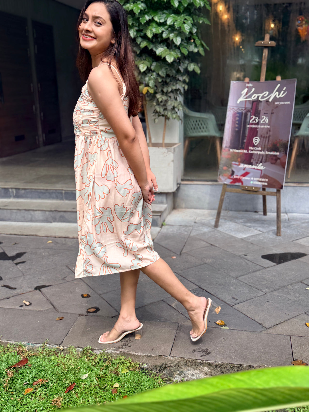 Blush Bloom Midi Dress -SAR 114