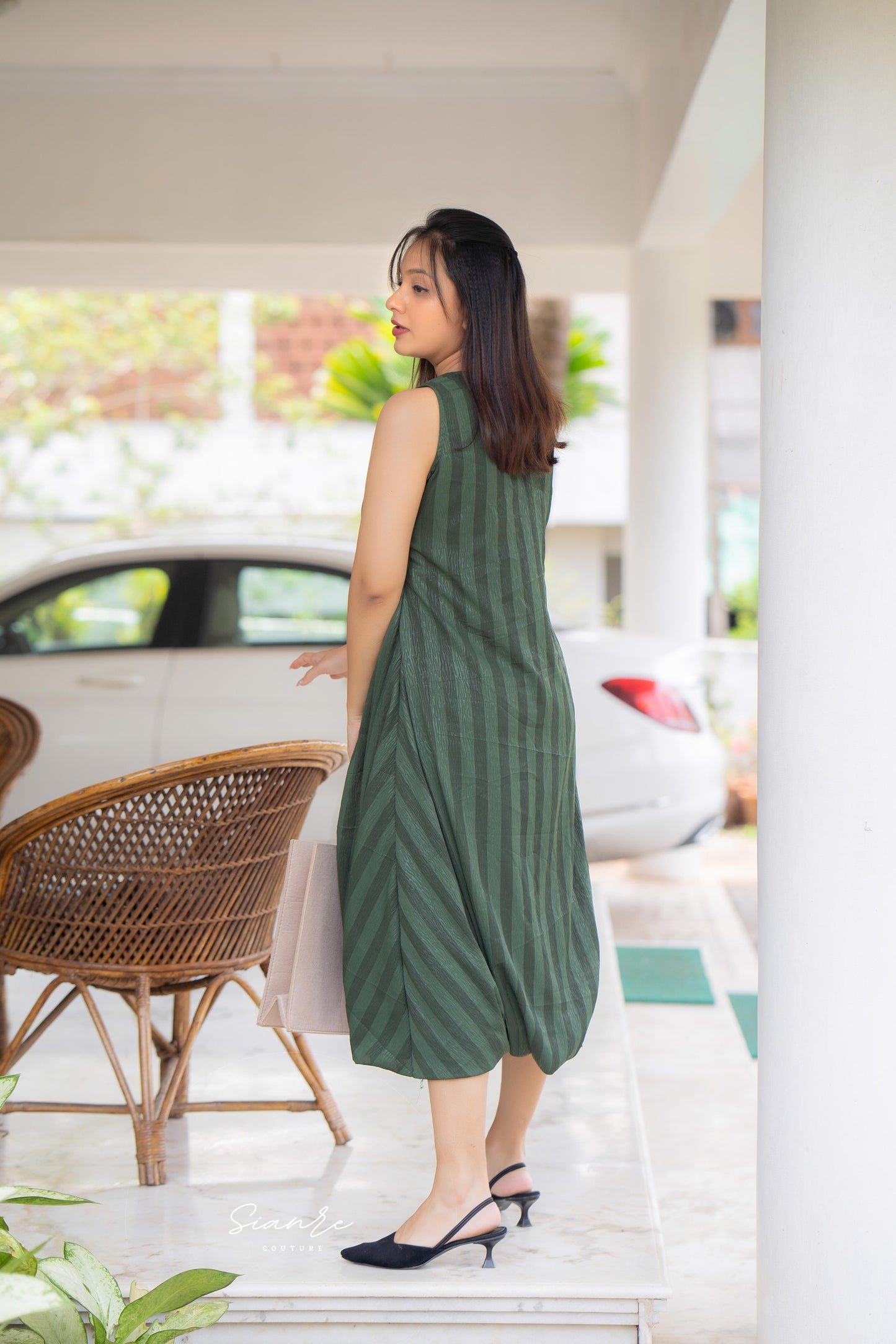 Olive Drift Stripe Dress