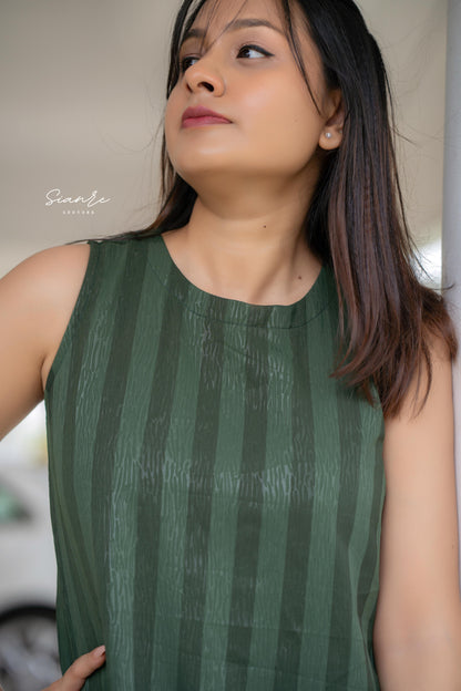Olive Drift Stripe Dress