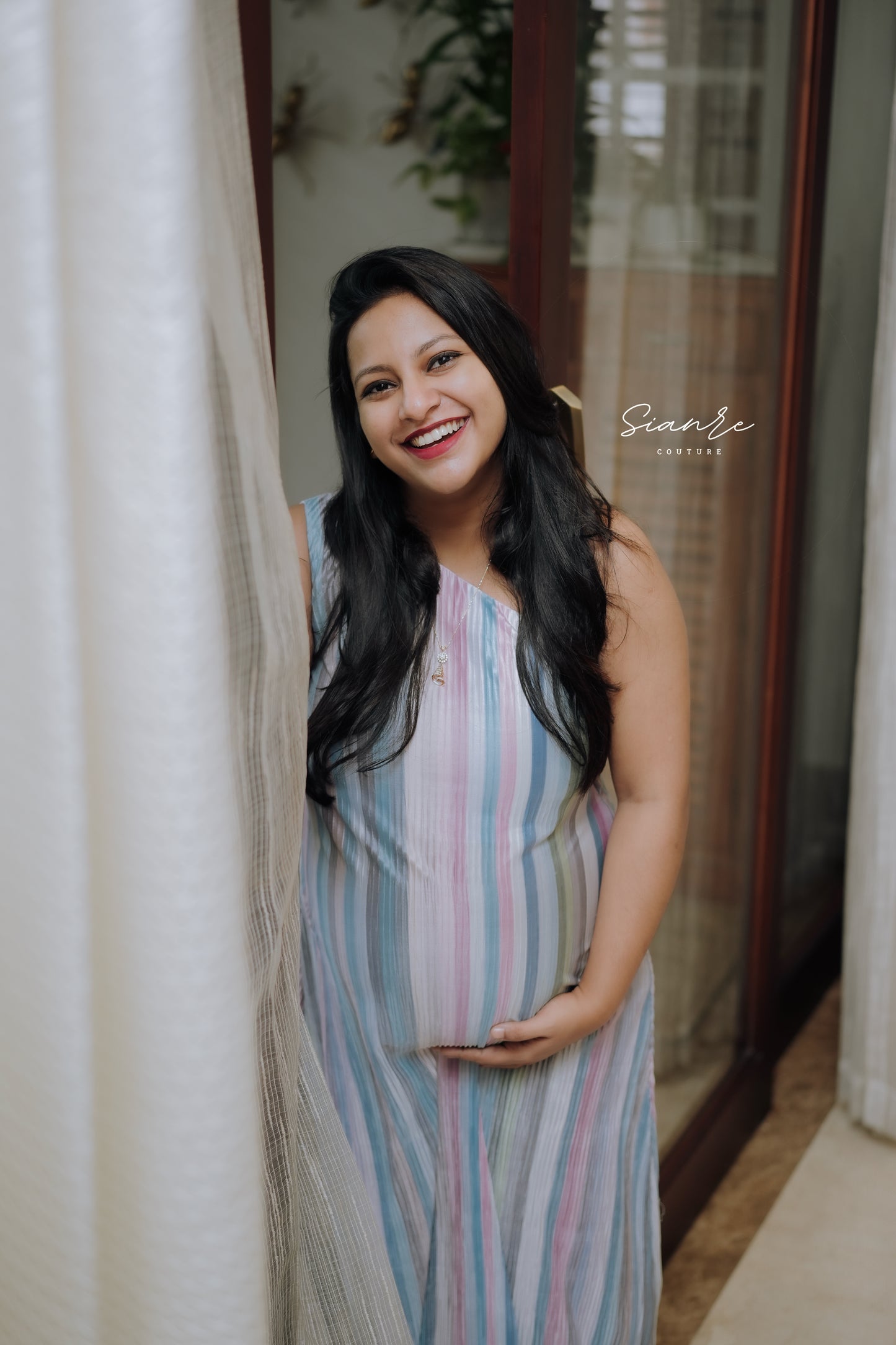 Unicorn Stripe One-Shoulder Dress