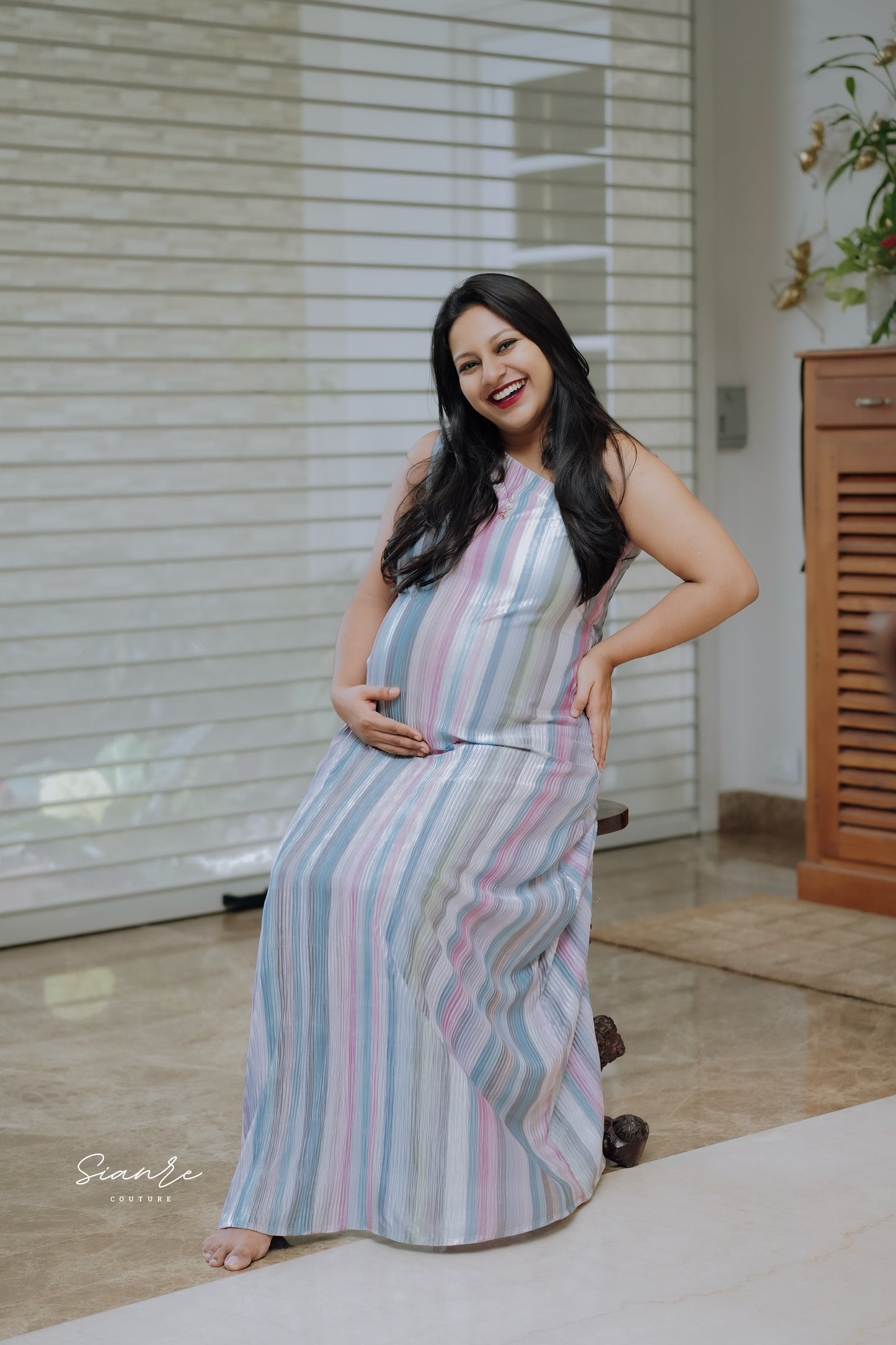 Unicorn Stripe One-Shoulder Dress