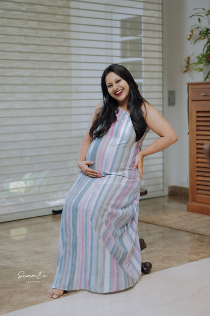 Unicorn Stripe One-Shoulder Dress
